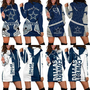 Dallas Cowboys Hoodies Dress Women's Mini Dress Casual Jumper Sweatshirts Gifts