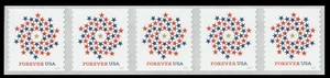 US 5130 Patriotic Spiral F coil strip 5 MNH 2016 - Picture 1 of 1