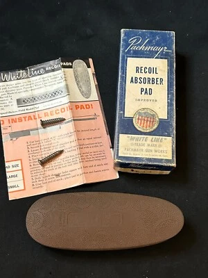 PACHMAYR Vintage Unused Gun Recoil Absorber Pad White Line NOS Orig Box Brown - Image 1 of 4