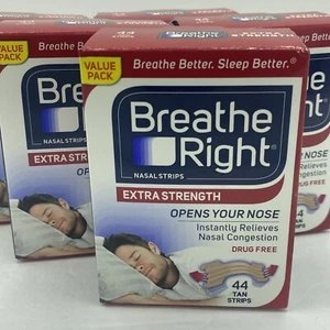 5 Cajas Tiras Nasales BREATHE RIGHT FUERZA EXTRA (72 ea) Tiras Bronceadas TOTAL 360 - Imagen 1 de 8
