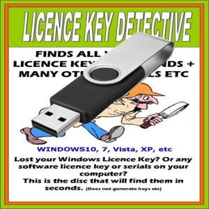 Licence Key Detect finds all Windows & other Product Keys Serials & Licences USB - Picture 1 of 3