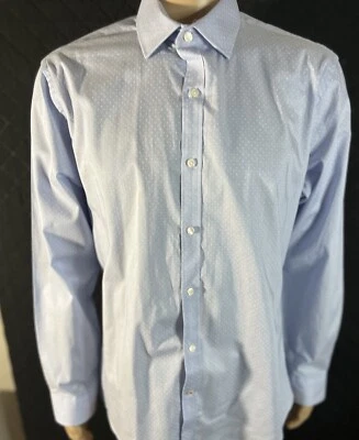 Tommy Hilfiger Button Up Polka Dot Shirt Slim Fit Blue/White Size XL 17 34/35 - Image 1 of 4