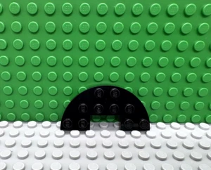 Lego 1 Black 3x6 half curved plate base with 1x2 cut out NEW - Picture 1 of 1