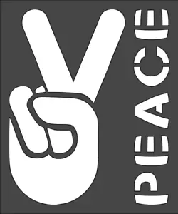 1-5x6 Zoll Schablone, (NF-95) Peace Handzeichen (6mil) - Bild 1 von 2