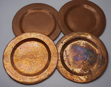Vintage Small Hammered Copper Plates - set of 4