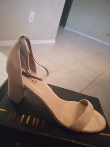 IDIFU IN3Cookiemi Womens Block Heel Nude Suede Sandals Sz 11 - Picture 1 of 8