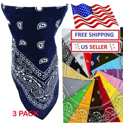 ЛОТ ИЗ 3,5,12 — банданы, 100 % хлопок, двусторонний головной убор Pasley Design 21 X 21 дюйм - Изображение 1 из 4