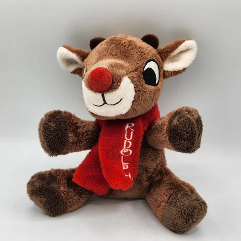 Rudolph The Red-Nosed Reindeer Plush Stuffed Animal Dan Dee 6" Sitting Cover