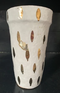 Rare Bitossi Gold Feather Piume Vase By Aldo Londi White Ceramic 1955 Italy - Picture 1 of 14