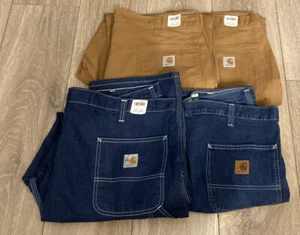 NEW! CARHARTT Pants Jeans 40/42 Loose Fit Carpenter Mixed Lot 4 ~READ! - Picture 1 of 8