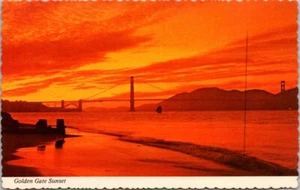 Golden Gate Bridge Sonnenuntergang San Francisco CA Postkarte unbesendet - Bild 1 von 2