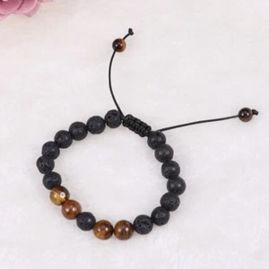 8 Mm Lava Stone Bracelet Women Beaded Meditation Essential Oil Diffuser - Picture 1 of 11
