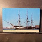 Old Ironsides USS Constitution wood battleship Boston Naval Yard MA Postcard UNP