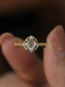 Bague en pierre de lune naturelle - Foto 1 di 3