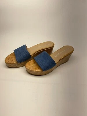 Stuart Weitzman Womens Summer Denim Wedge Sandals Sz 9.5 - Image 1 of 4