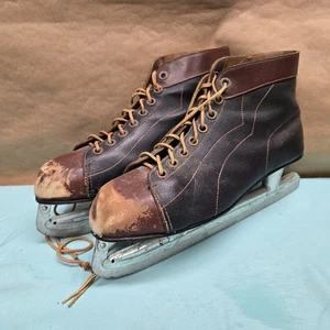Vintage 60er Jahre "Biltrite Special" Herren [braunes Leder] Schlittschuhe (Kanada) - Bild 1 von 7