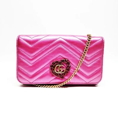NO TARIFF Gucci Shoulder Bag Pink Leather 3288875 - Image 1 of 4