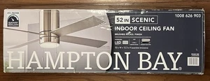 Hampton Bay Indoor Ceiling Fan 52 in Scenic Brushed Nickel 1008 626 903 - Picture 1 of 14