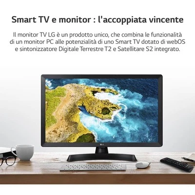 LG 24TQ520S Monitor TV 24 Smart WebOS 22 Wi-Fi NOVEDAD 2022 Negro - Imagen 1 de 3