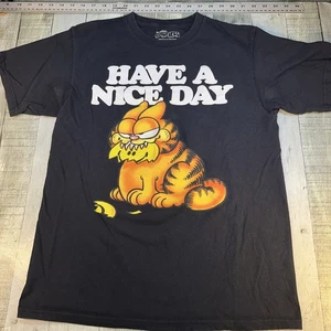 Camiseta Garfield Para Hombre Mediana Negra Divertida Haz un Bonito Día Gato Enfadado Camiseta Gráfica - Imagen 1 de 3