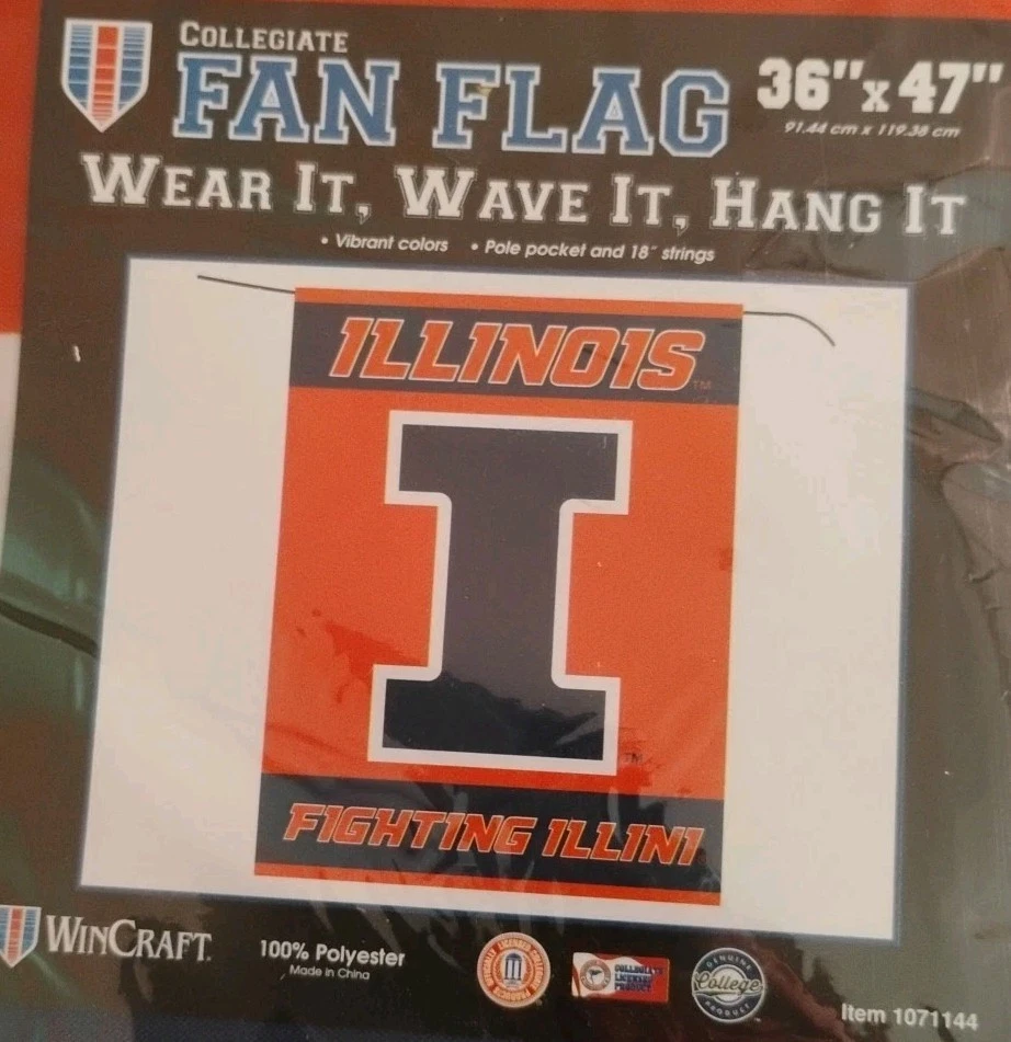 Illinois Fighting Illini 4x6 Foot Block I Flag - Officially Licensed College Flag