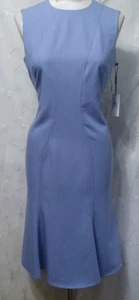 Nuevo Vestido Acampanado Cambray Talla 6 CALVIN KLEIN Sin Mangas Azul Claro - Imagen 1 de 5