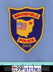 BROOKFIELD OHIO toppa spalla polizia FORMA STATO CONTORNO CITY STAR BANDIERA USA 3E - Foto 1 di 1