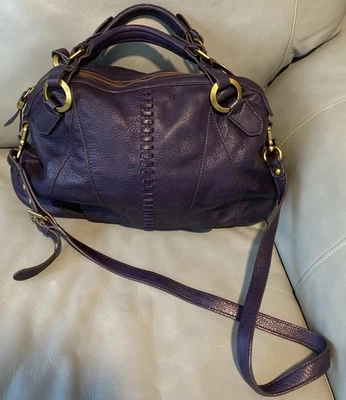 Bolso de hombro ORYANY de cuero púrpura Daria con cremallera superior Foto 1 de 4