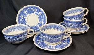 Villeroy & Boch Set Of Five Cup To Tea And Saucer Cup Service Burgenland Blue - Picture 1 of 24