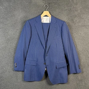 Suitsupply Suit Mens 40S Blue Striped Lazio/Brescia Slim Fit 2 Piece VBC Wool - Picture 1 of 22