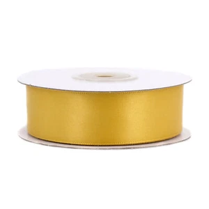 Doppelseitiges Satinband 25mm x 20m Schleifenband Geschenkband Stoffband Gold - Bild 1 von 9