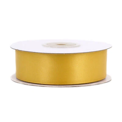 Doppelseitiges Satinband 25mm x 20m Schleifenband Geschenkband Stoffband Gold - Bild 1 von 4