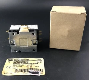 CUTLER HAMMER C25BNB230T DEFINITE PURPOSE CONTACTOR (2P, 30A@600V, 24V) - Picture 1 of 8