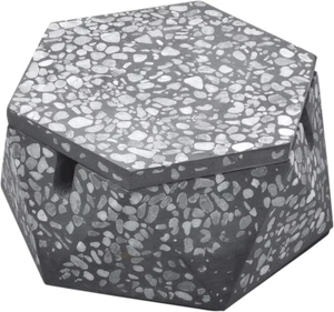 Concrete Ashtray with Lid & Stainless Steel Ashtrays for Cigarettes, Stone Gray - Picture 1 of 7