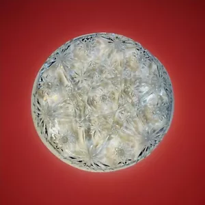 Stunning ๐ Heavy Hocking Crystal Early American Prescut 13 1/2" Serving Plate - Picture 1 of 5