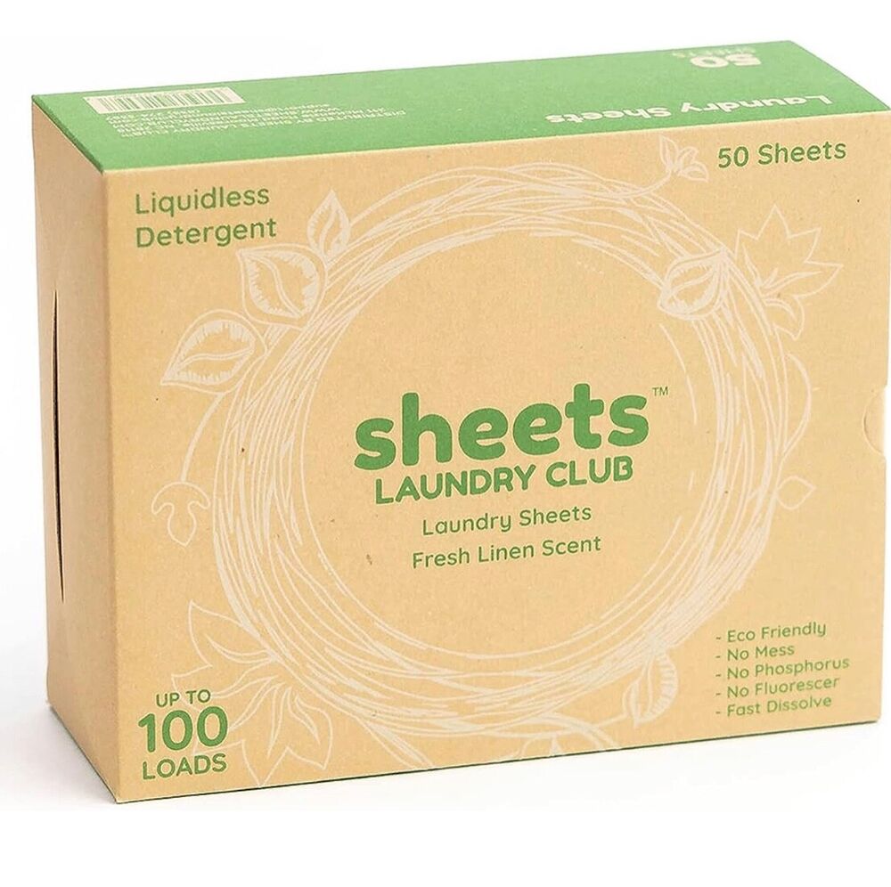 50 Laundry Sheets- Fresh Linen Scent - No Plastic Jug
