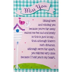 MISS YOU HEARTWARMERS GUARDAKEEPSAKE Billetera Tarjeta de Regalo Verso Sentimental San Valentín 🙂 - Imagen 1 de 8
