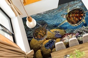 3D Ocean Turtle K1608 Floor WallPaper Murals Wallpaper Mural Print Panda 2023 - Picture 1 of 11