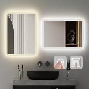 LED Touch Badspiegel Wandspiegel Badezimmerspiegel Mit Beleuchtung Dimmbar - Bild 1 von 14