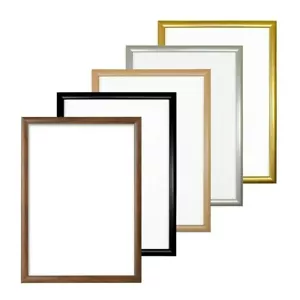 Budget Picture Frames Photo Poster Frames In Black Silver Gold Oak - A4 A3 10x8 - Picture 1 of 12