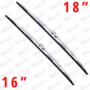 18" +16" white metal all season windshield wiper blades 2 pcs 434w+433w - Picture 1 of 3