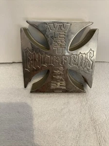WEST COAST CHOPPERS ASHTRAY ASH TRAY SILVER AND BLACK SQUARE CUT - Picture 1 of 10