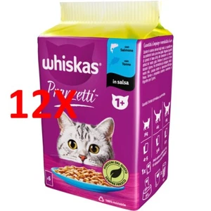 12 X Whiskas Pranzetti 1+ Pesce Busta 6x50gr Salmone, Tonno In Salsa - Imagen 1 de 1