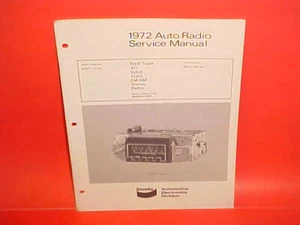 1972 FORD PICKUP TRUCK F-100 250 350 BENDIX AM-FM RADIO SERVICE SHOP MANUAL BOOK - Picture 1 of 2