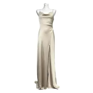 Jonathan Simkhai Women's Maxi Acetate Loose Neck Champagne Strap Dress Size 4 - Picture 1 of 6