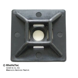 Base adhesiva atornillada para bridas de cable 27x27mm negro 100 ud. - Imagen 1 de 1