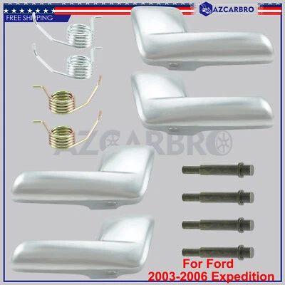 Interior Door Handle Set New Fits For 2003-2006 Ford Expedition Chrome 4Pcs - Imagem 1 de 4