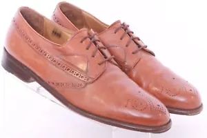 Mario Bruni 7800 Brown Brogue Leather Lace-Up Oxford Italy Shoes Men's 9.5 N - Picture 1 of 9