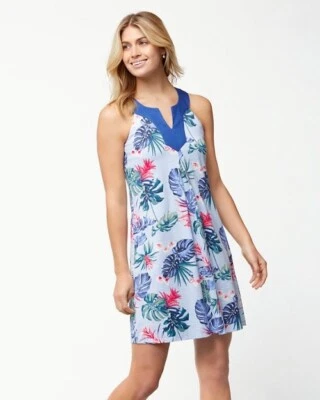 Vestido sin mangas corto TOMMY BAHAMA NUEVO CON ETIQUETAS $99 Bogart Blooms en aire fresco talla mediana Foto 1 de 4