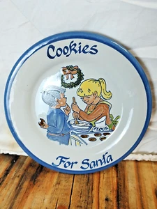 Vintage Louisville Steinzeug Weihnachten Kekse für Weihnachtsmann Teller 9 1/4" Urlaub Ky - Bild 1 von 9